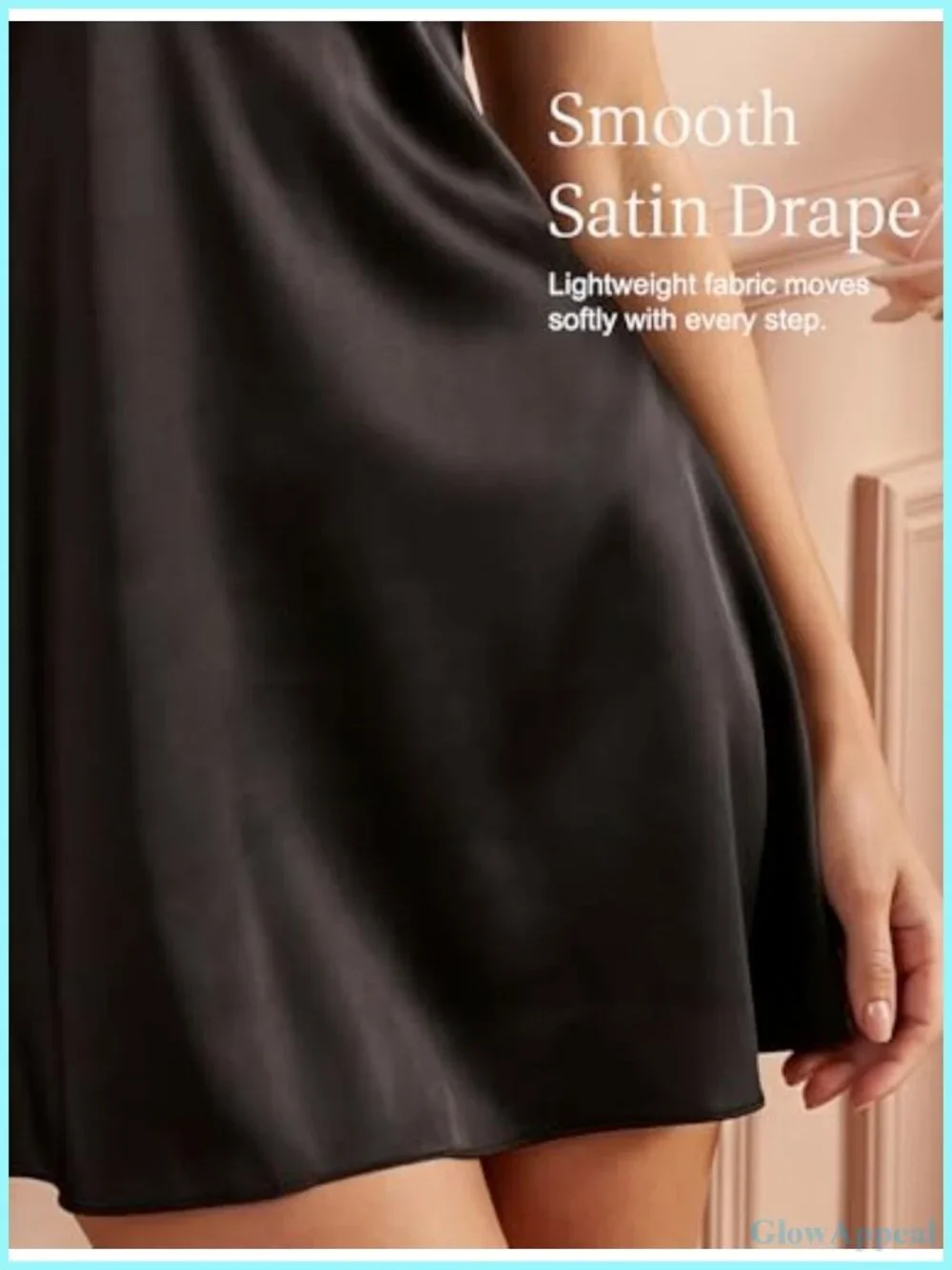 Satin Chemise Women Lace Trim Nightgown Sleep Dress Adjustable Straps